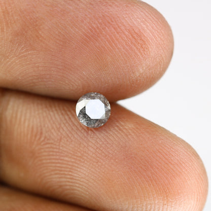 0.49 Carat Salt and Pepper Round Loose Diamond | Ideal for Custom Gold Rings | Unique Loose Diamond for Engagement or Wedding Jewelry