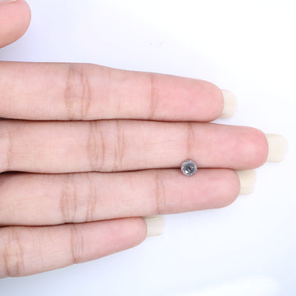 0.49 Carat Salt and Pepper Round Loose Diamond | Ideal for Custom Gold Rings | Unique Loose Diamond for Engagement or Wedding Jewelry