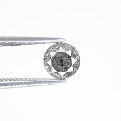 0.49 Carat Salt and Pepper Round Loose Diamond | Ideal for Custom Gold Rings | Unique Loose Diamond for Engagement or Wedding Jewelry