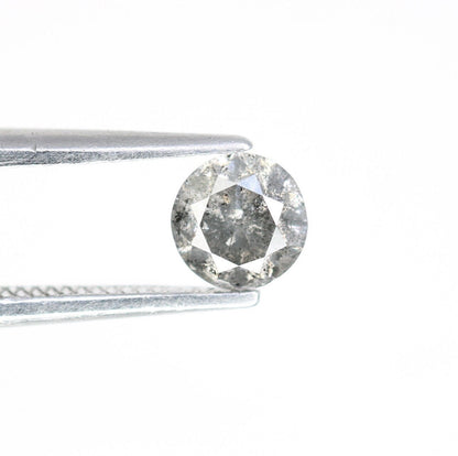 0.44 Carat Salt and Pepper Round Loose Diamond | Perfect for Custom Gold Rings | Unique Engagement or Wedding Jewelry