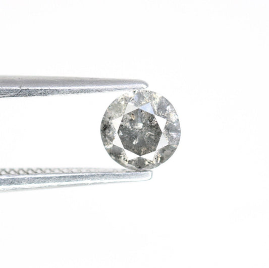 0.44 Carat Salt and Pepper Round Loose Diamond | Perfect for Custom Gold Rings | Unique Engagement or Wedding Jewelry