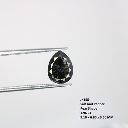 1.96 CT Salt and Pepper Pear Shape Diamond For Wedding Jewelry | Gift For Wife | Gift For Husband | Birthday Gift | Christmas Gift Diamonds