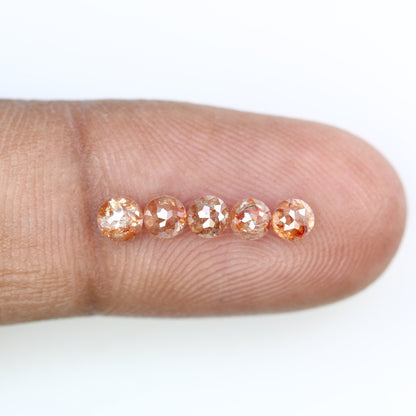 1.24 CT Rose Cut Natural Peach Real Loose Diamonds For Wedding Broch ll Gift For Husband ll Gift For Son ll Gift For Father ll Gift For Him