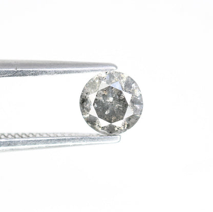 0.44 Carat Salt and Pepper Round Loose Diamond | Perfect for Custom Gold Rings | Unique Engagement or Wedding Jewelry