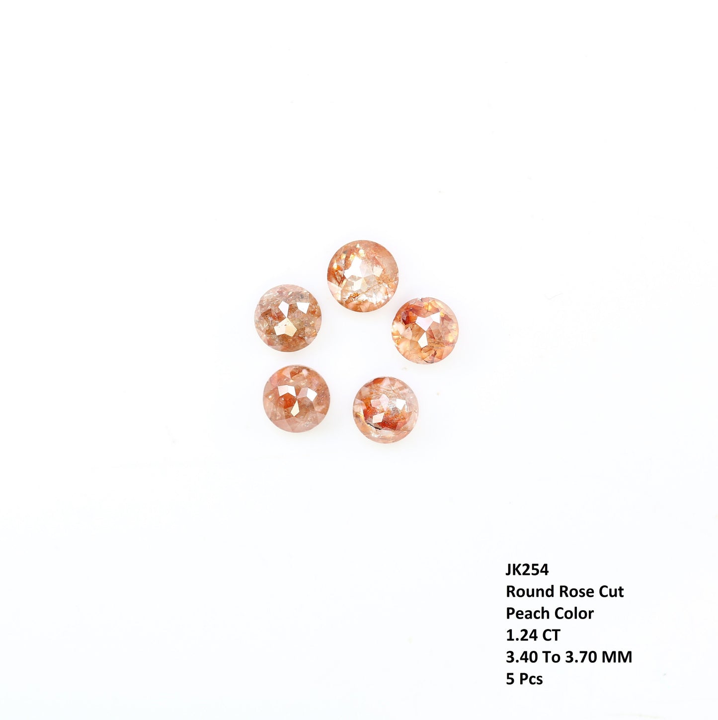 1.24 CT Rose Cut Natural Peach Real Loose Diamonds For Wedding Broch ll Gift For Husband ll Gift For Son ll Gift For Father ll Gift For Him