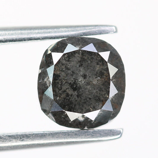 1.13 CT Rustic Salt and Pepper Cushion Cut Loose Diamond | Perfect for Wedding Jewelry | Engagement Ring or Pendant