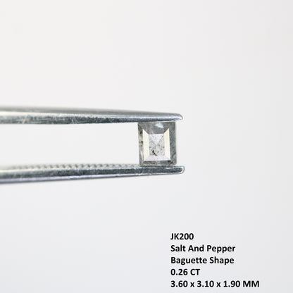 0.26 CT Salt and Pepper Natural Loose Diamond, Baguette Cut For handmade necklace pendant, diamond bracelet Wedding & Engagement Gold Ring
