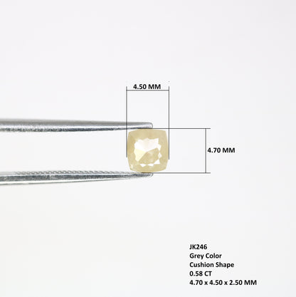 0.58 CT Cushion Cut Grey Diamond | Elegant Gold Ring | Unique Handmade Jewelry | Perfect Gift