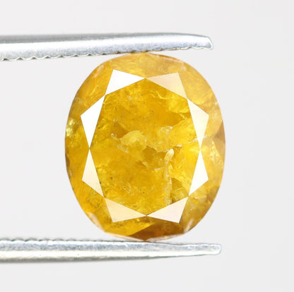 3.07 CT Yellow Oval Diamond | Stunning Engagement Ring | Ideal for Gold Jewelry | Unique Bridal Piece