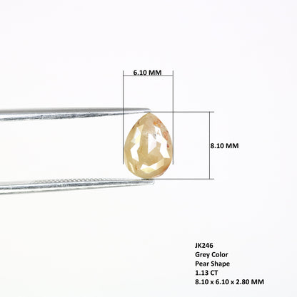 Black Friday Sale | 1.13 CT Grey Pear Diamond LooseFor Gold Ring Diamonds