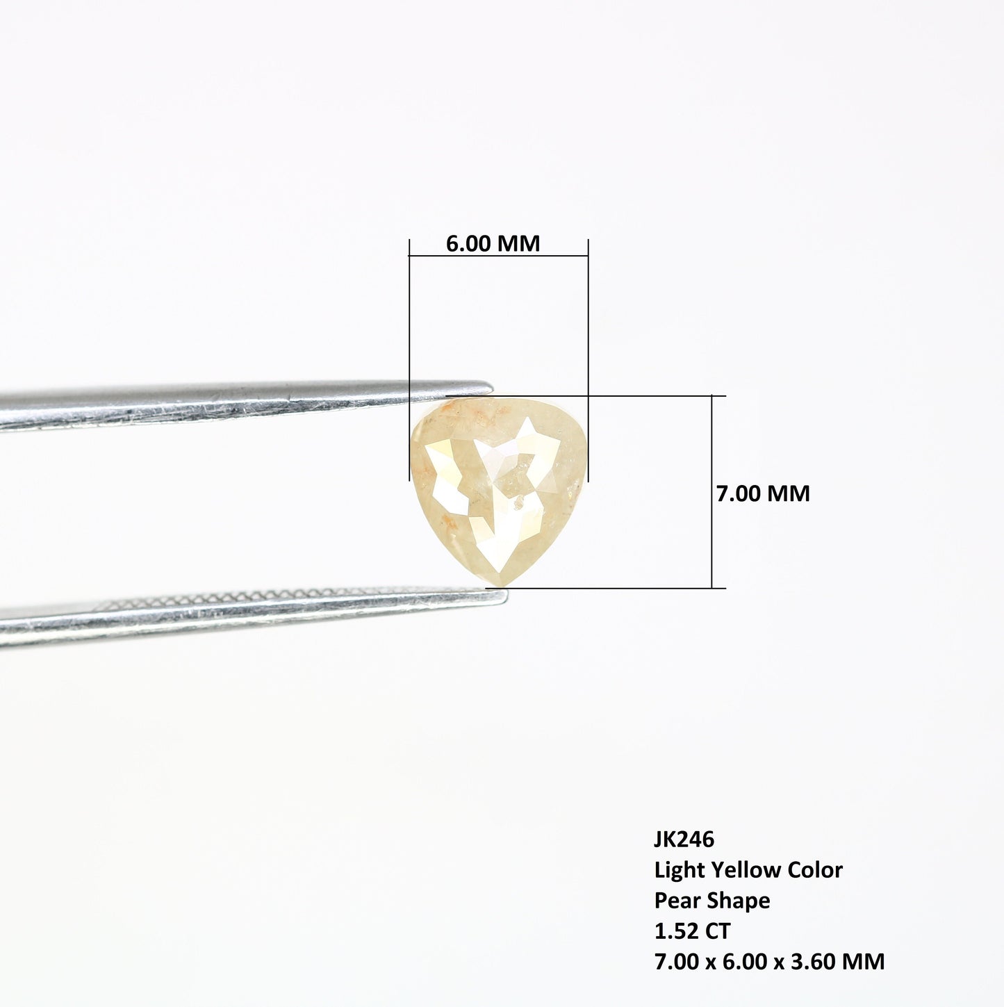 1.52 CT Trillion Cut Natural Light Yellow Real Loose Diamond For Wedding Ring ll Gift For Girlfriend ll Gift For Wife ll Gift For Mother