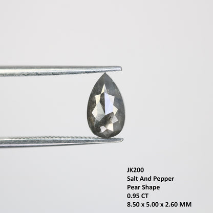 Black Friday Sale: 0.95 CT Pear Salt and Pepper Diamond Ring | Natural Loose Diamond for Elegant Gold Ring