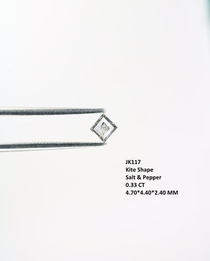0.33 CT Kite shape Natural Loose Diamond  -Kite Shape Salt and Pepper Diamond - For Salt Pepper Diamond Ring - Sale Offer- Unique Gift