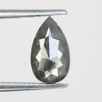 Black Friday Sale: 0.95 CT Pear Salt and Pepper Diamond Ring | Natural Loose Diamond for Elegant Gold Ring