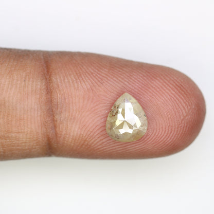 1.24 CT Grey Pear Shape Salt and Pepper Rustic Diamond Ring | Unique Gold Ring | Natural Diamond Jewelry