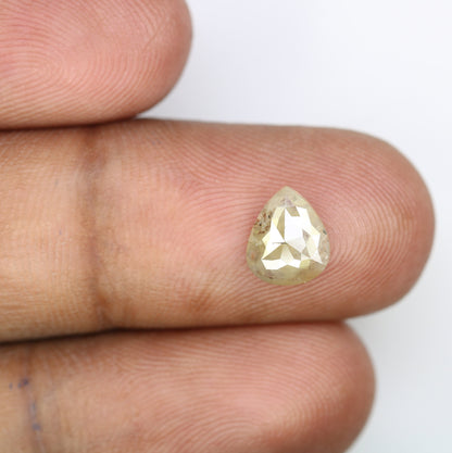 1.24 CT Grey Pear Shape Salt and Pepper Rustic Diamond Ring | Unique Gold Ring | Natural Diamond Jewelry