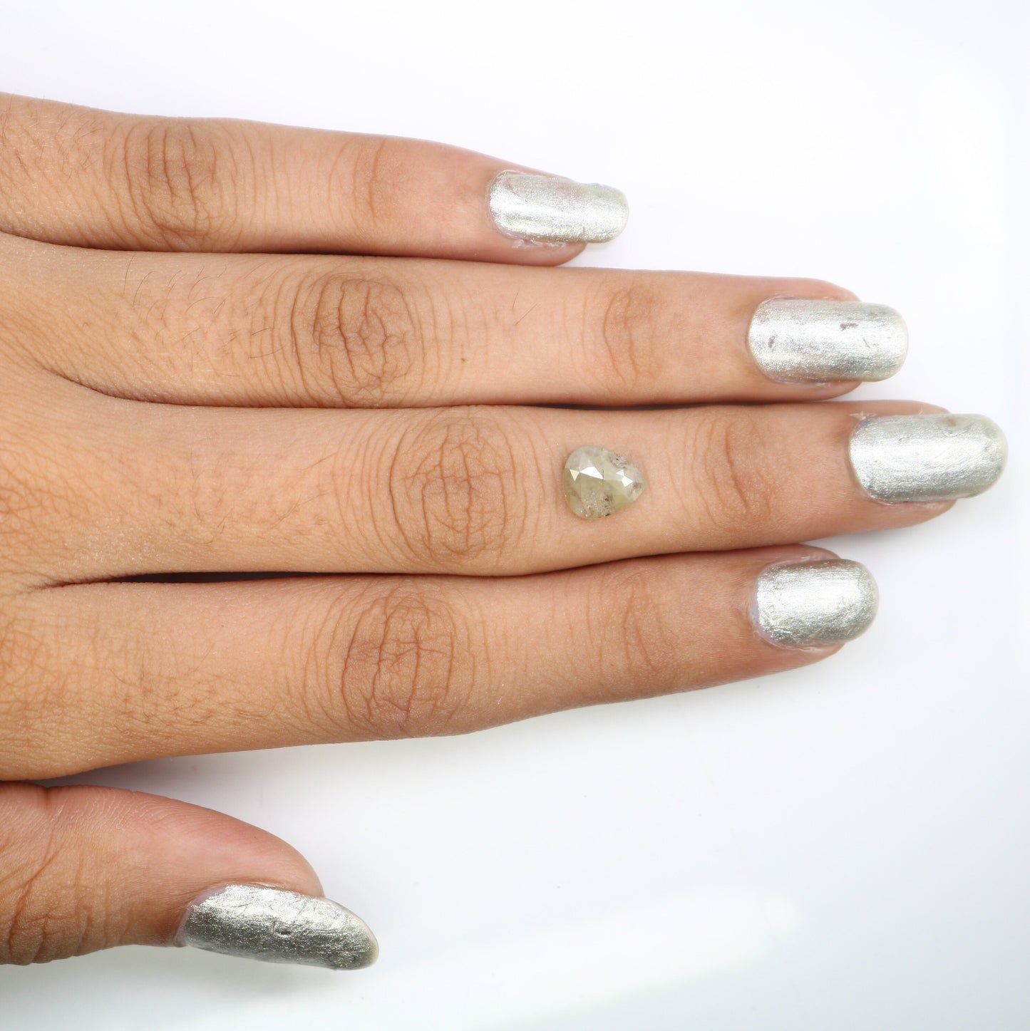 1.24 CT Grey Pear Shape Salt and Pepper Rustic Diamond Ring | Unique Gold Ring | Natural Diamond Jewelry