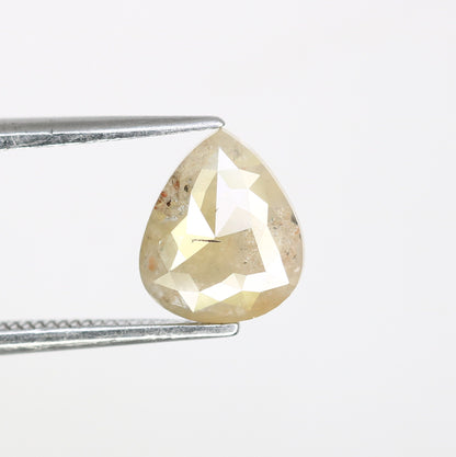 1.24 CT Grey Pear Shape Salt and Pepper Rustic Diamond Ring | Unique Gold Ring | Natural Diamond Jewelry