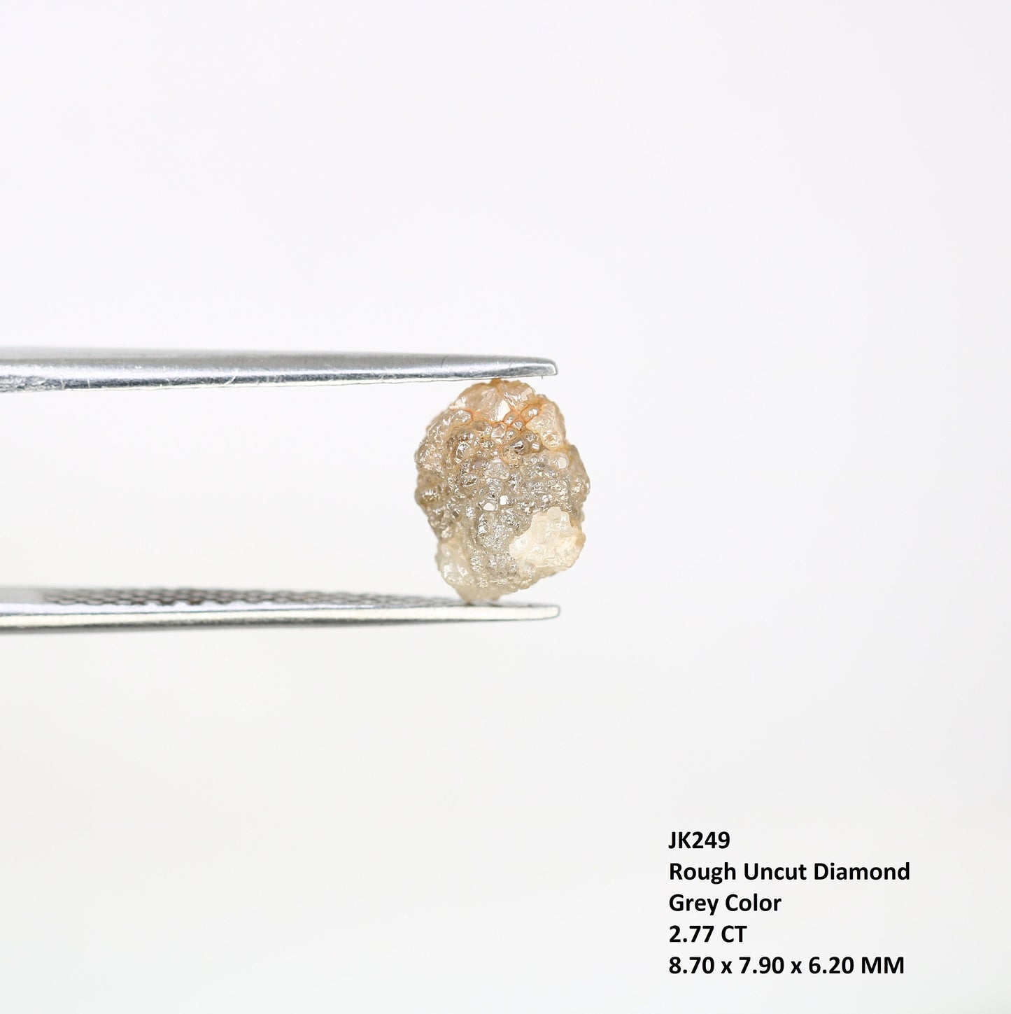 2.77 CT Uncut Raw Salt and Pepper - Loose Rough Diamond - Raw Irregular Shape - Customize Jewelry - Sale Offer - Christmas Gift