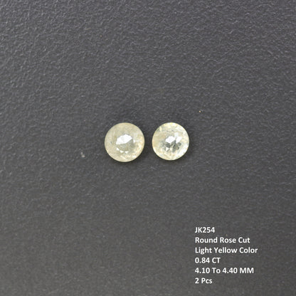 0.84 CT Light Yellow Rose Cut Round Real Loose Diamonds For Wedding Jewelry ll Gift For Wife ll Gift For Girlfriend ll Gift For Mother