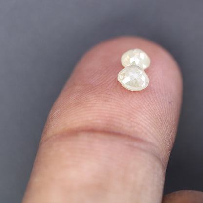 0.84 CT Light Yellow Rose Cut Round Real Loose Diamonds For Wedding Jewelry ll Gift For Wife ll Gift For Girlfriend ll Gift For Mother