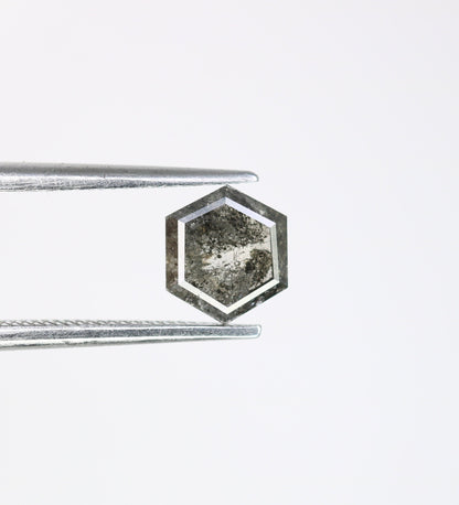 0.76 CT Hexagon Loose Salt and Pepper Diamond - Natural Hexagon Diamond - Salt and Pepper Ring - Gift for Wifey - Gift for mother - Jewlery
