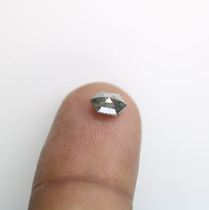 0.76 CT Hexagon Loose Salt and Pepper Diamond - Natural Hexagon Diamond - Salt and Pepper Ring - Gift for Wifey - Gift for mother - Jewlery
