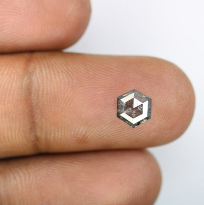 0.83 CT Hexagon Loose Salt and Pepper Diamond - Natural Hexagon Diamond - Salt and Pepper Ring - Gift for Wifey - Gift for mother - Jewlery
