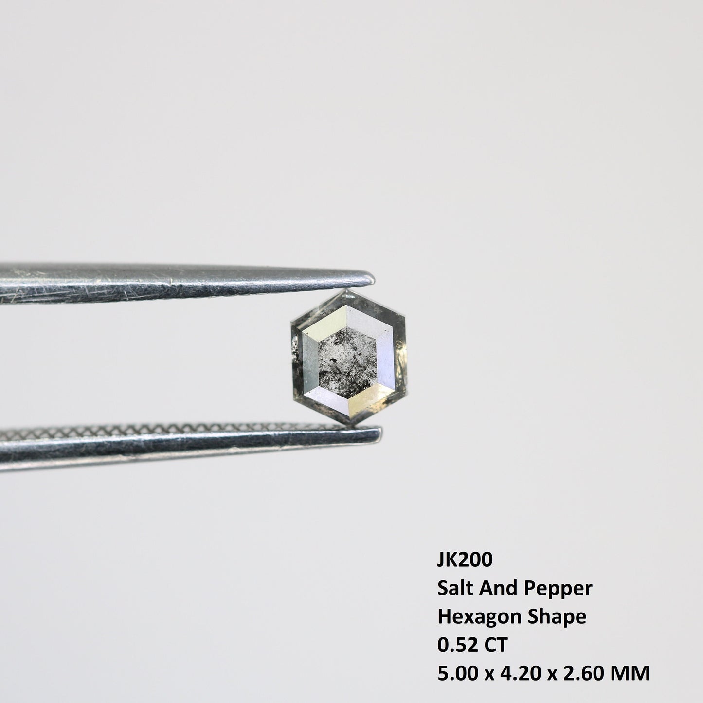 0.52 CT Hexagon Loose Salt and Pepper Diamond - Natural Hexagon Diamond - Salt and Pepper Ring - Gift for Wifey - Gift for mother - Jewlery