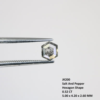 0.52 CT Hexagon Loose Salt and Pepper Diamond - Natural Hexagon Diamond - Salt and Pepper Ring - Gift for Wifey - Gift for mother - Jewlery
