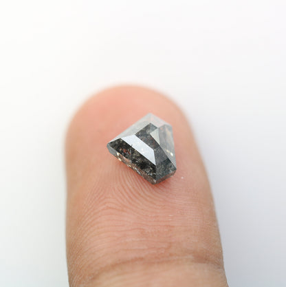 2 CT Salt and Pepper Diamond Shield Cut For handmade necklace pendant Black/Grey crystal Diamond for Engagement Gold Ring Gift for Her