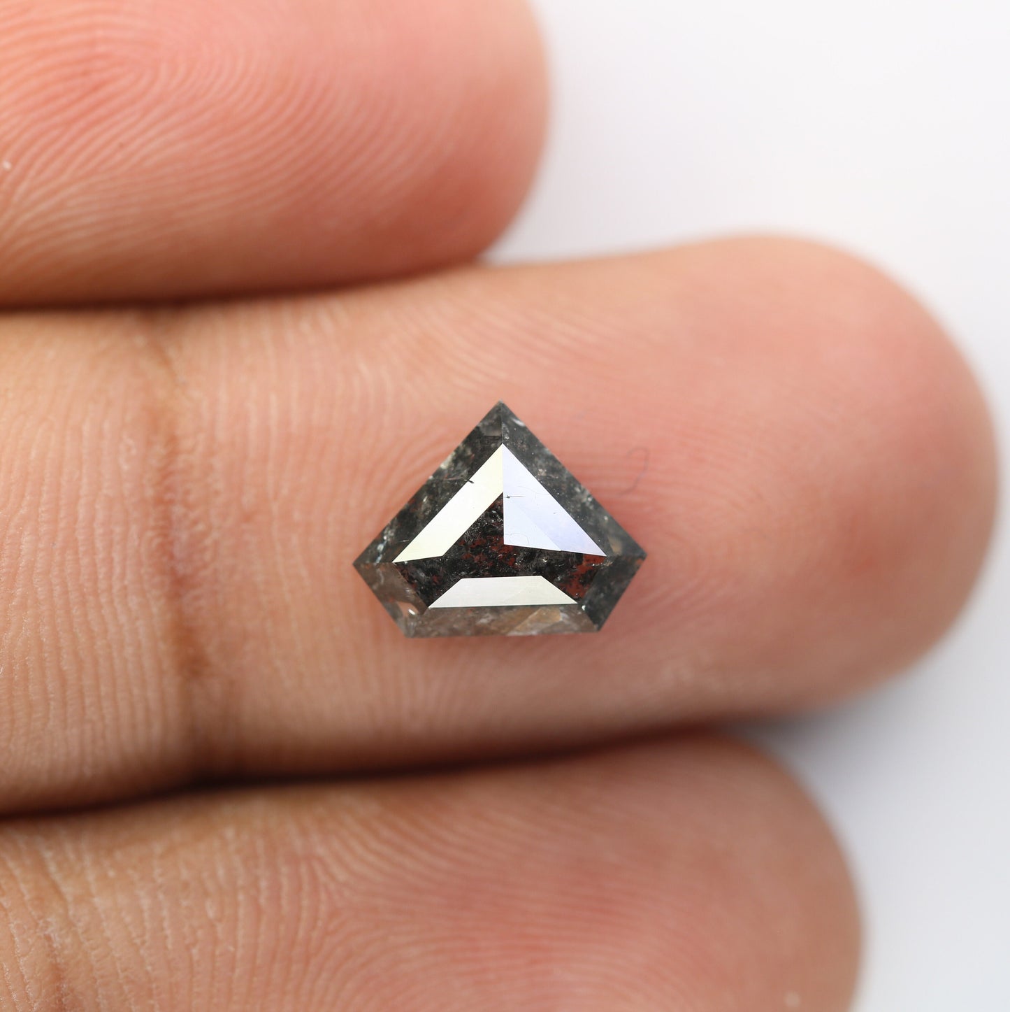 2 CT Salt and Pepper Diamond Shield Cut For handmade necklace pendant Black/Grey crystal Diamond for Engagement Gold Ring Gift for Her