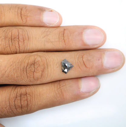 2 CT Salt and Pepper Diamond Shield Cut For handmade necklace pendant Black/Grey crystal Diamond for Engagement Gold Ring Gift for Her