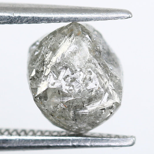2.16CT Uncut Raw Salt and Pepper - Loose Rough Diamond - Raw Irregular Shape - Customize Jewelry - Sale Offer - Christmas Gift