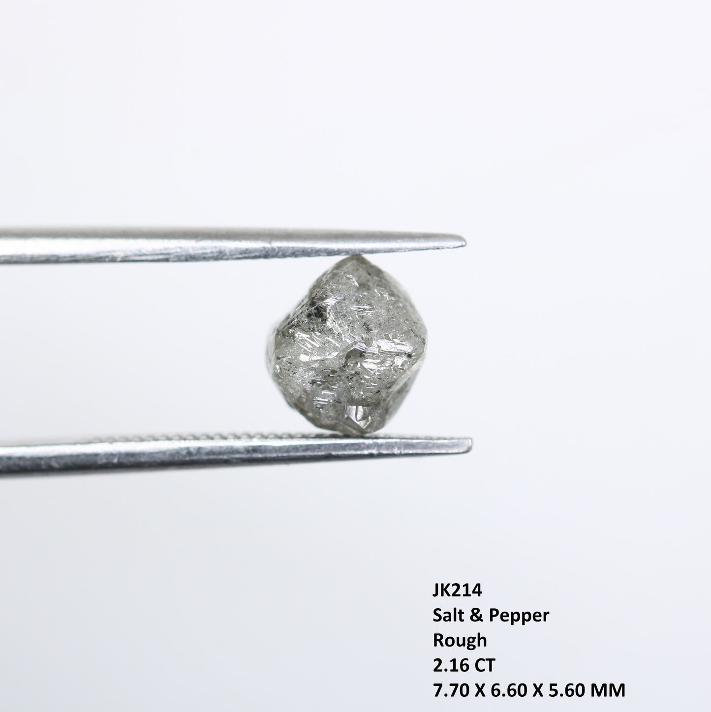2.16CT Uncut Raw Salt and Pepper - Loose Rough Diamond - Raw Irregular Shape - Customize Jewelry - Sale Offer - Christmas Gift