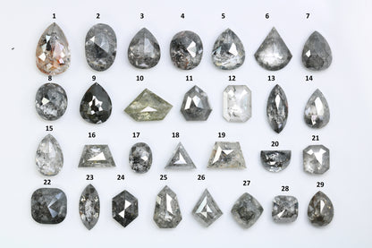One-of-a-Kind Salt and Pepper Diamond | Unique Natural Loose Mixed Shape Gemstone for Gold Wedding Rings | Special Cut Diamonds