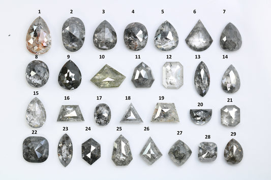 One-of-a-Kind Salt and Pepper Diamond | Unique Natural Loose Mixed Shape Gemstone for Gold Wedding Rings | Special Cut Diamonds