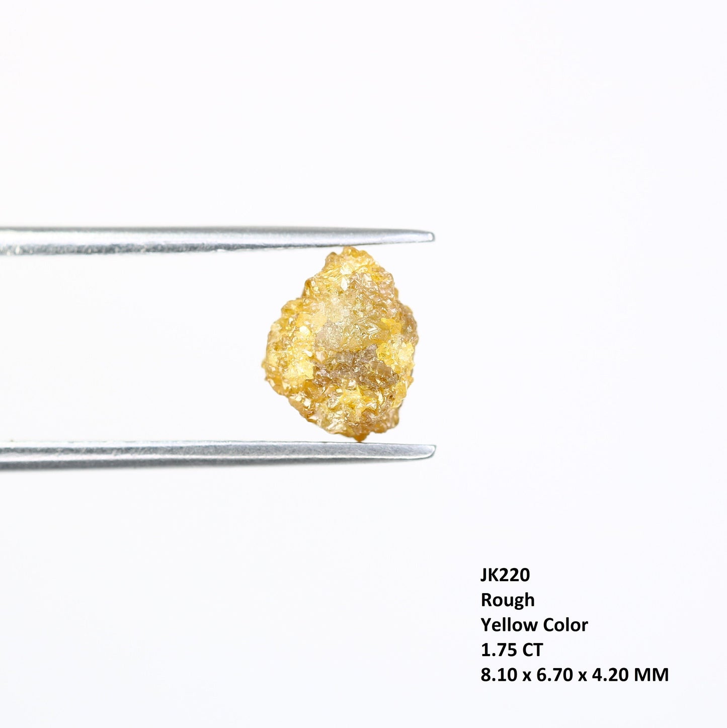 1.75 CT Yellow Uncut Raw Salt and Pepper - Loose Rough Diamond - Raw Irregular Shape - Customize Jewelry - Sale Offer - Christmas Gift