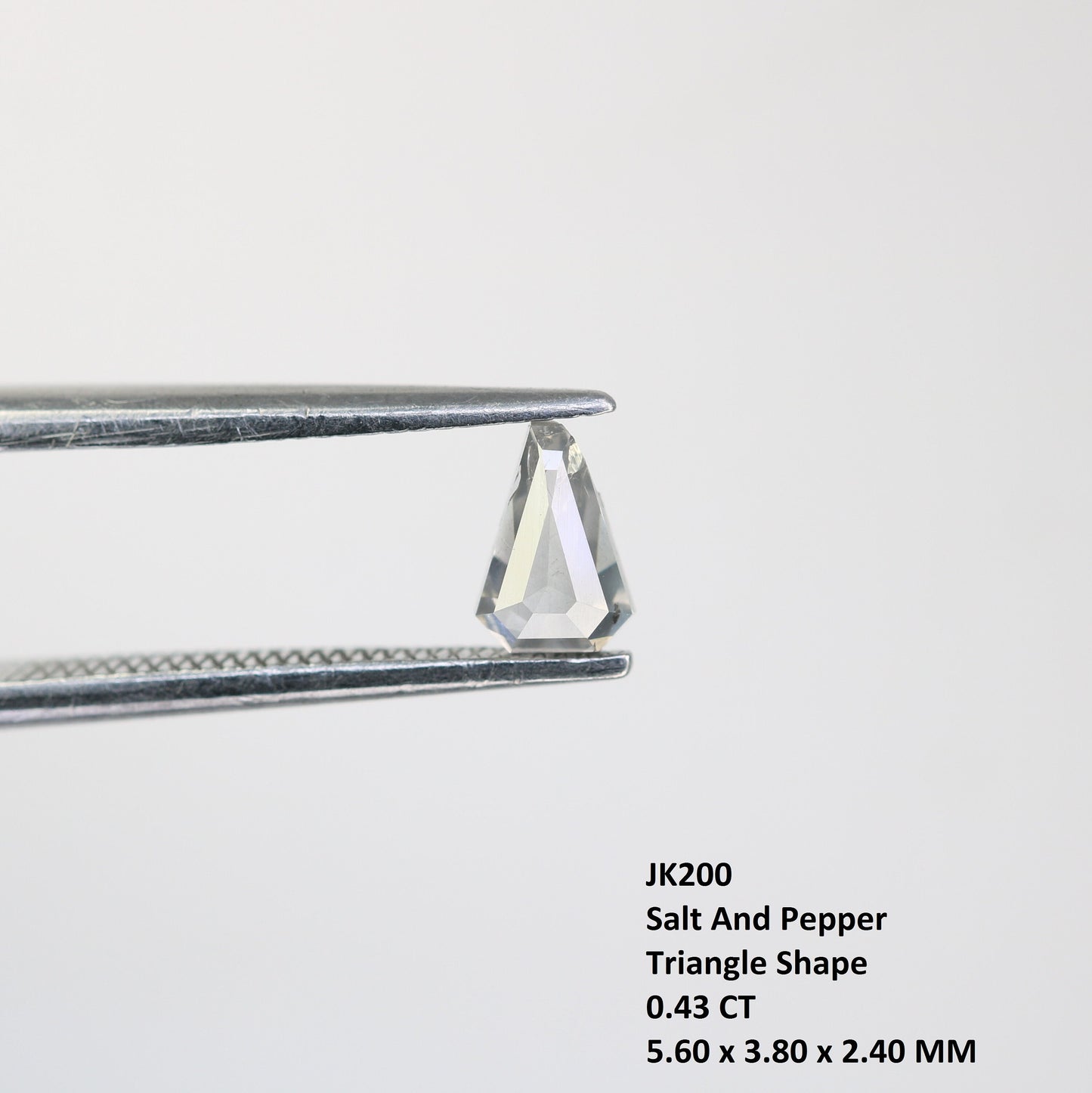 0.43 CT Salt and Pepper Natural Loose Diamond, Triangle Cut for Handmade Necklace Pendant, Diamond Bracelet Engagement Gold Ring For Women