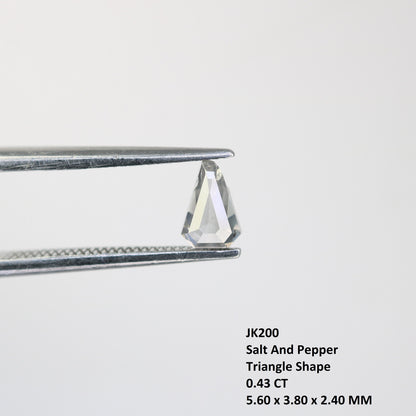 0.43 CT Salt and Pepper Natural Loose Diamond, Triangle Cut for Handmade Necklace Pendant, Diamond Bracelet Engagement Gold Ring For Women