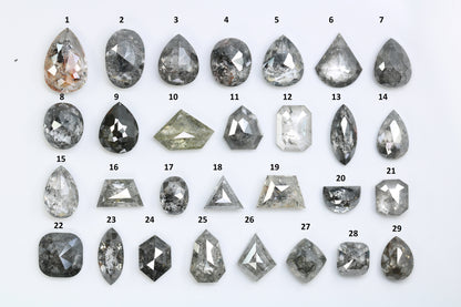 One-of-a-Kind Salt and Pepper Diamond | Unique Natural Loose Mixed Shape Gemstone for Gold Wedding Rings | Special Cut Diamonds