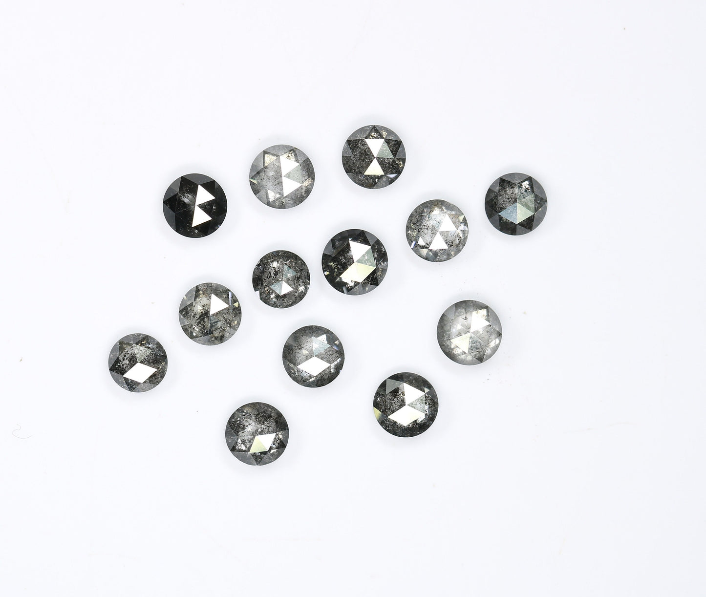3.60 TO 4.00 MM | Salt And Pepper Diamond | Round Rose Cut Diamond | Natural Loose Diamond For Earring Pair & Wedding RingFor Gold Ring