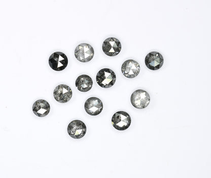 3.60 TO 4.00 MM | Salt And Pepper Diamond | Round Rose Cut Diamond | Natural Loose Diamond For Earring Pair & Wedding RingFor Gold Ring