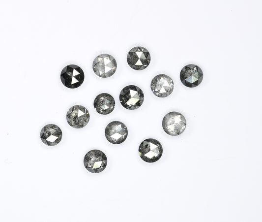 3.60 TO 4.00 MM | Salt And Pepper Diamond | Round Rose Cut Diamond | Natural Loose Diamond For Earring Pair & Wedding RingFor Gold Ring