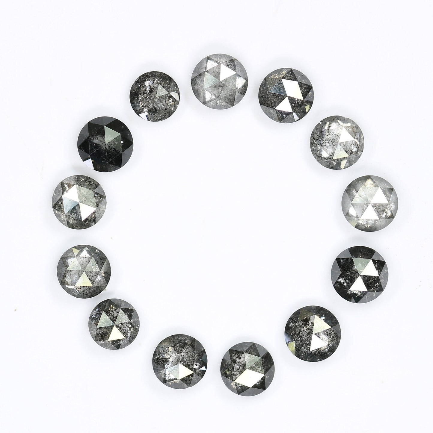 3.60 TO 4.00 MM | Salt And Pepper Diamond | Round Rose Cut Diamond | Natural Loose Diamond For Earring Pair & Wedding RingFor Gold Ring
