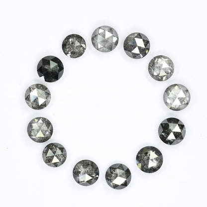 3.60 TO 4.00 MM | Salt And Pepper Diamond | Round Rose Cut Diamond | Natural Loose Diamond For Earring Pair & Wedding RingFor Gold Ring