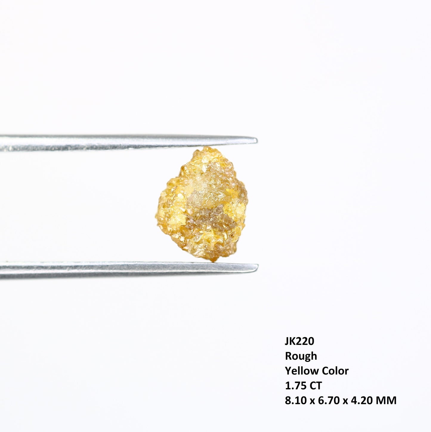 1.75 CT Yellow Uncut Raw Salt and Pepper - Loose Rough Diamond - Raw Irregular Shape - Customize Jewelry - Sale Offer - Christmas Gift