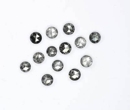 3.60 TO 4.00 MM | Salt And Pepper Diamond | Round Rose Cut Diamond | Natural Loose Diamond For Earring Pair & Wedding RingFor Gold Ring