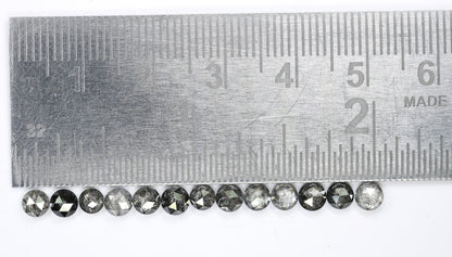 3.60 TO 4.00 MM | Salt And Pepper Diamond | Round Rose Cut Diamond | Natural Loose Diamond For Earring Pair & Wedding RingFor Gold Ring