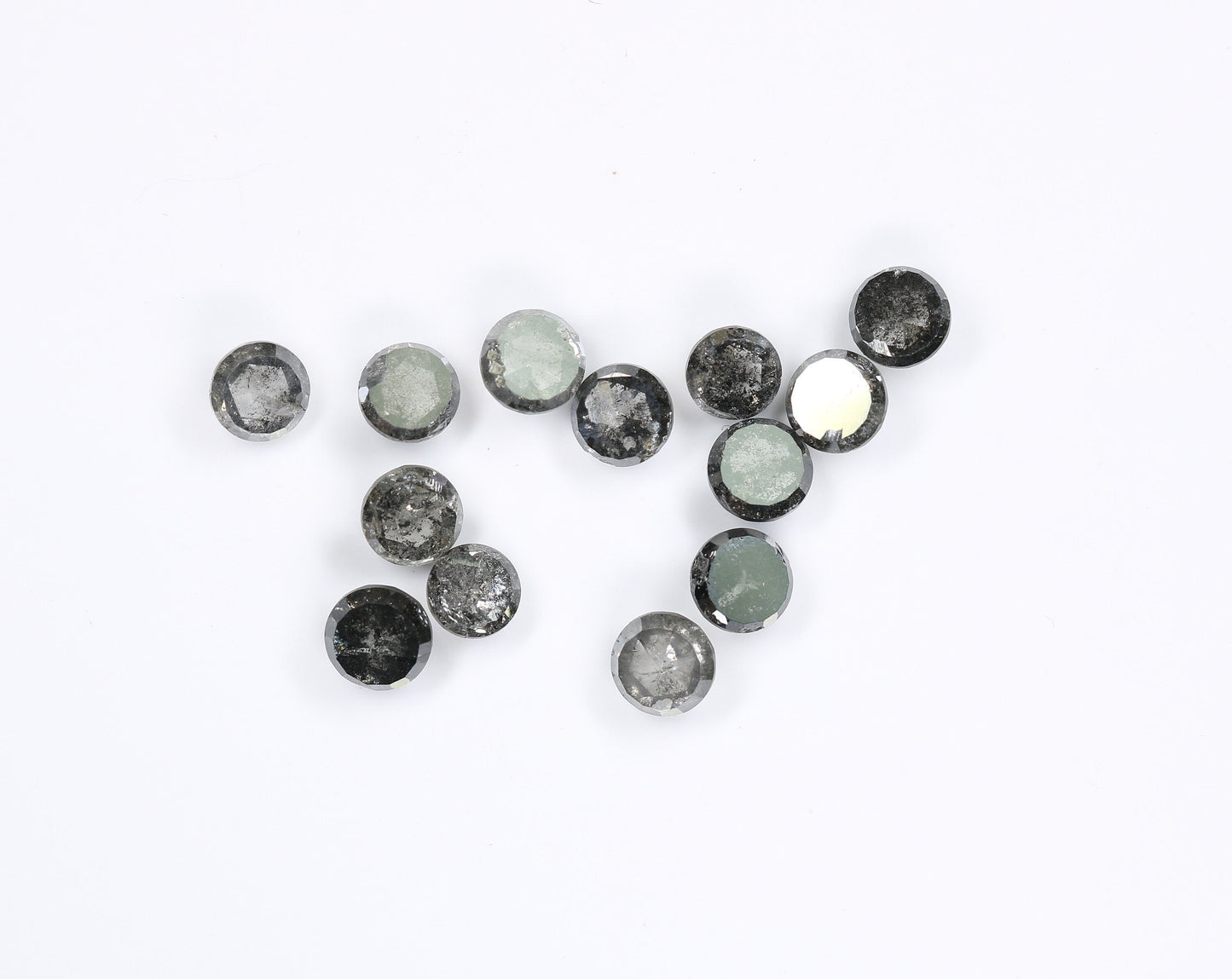 3.60 TO 4.00 MM | Salt And Pepper Diamond | Round Rose Cut Diamond | Natural Loose Diamond For Earring Pair & Wedding RingFor Gold Ring